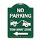 Signmission No Parking Tow-Away Zone W/ Left Arrow, Green & White Aluminum Sign, 18" x 24", GW-1824-23607 A-DES-GW-1824-23607 - alternate 1